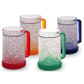 Double Wall Gel Freezer Mug - Set of 4 - Red, Orange, Blue, Green